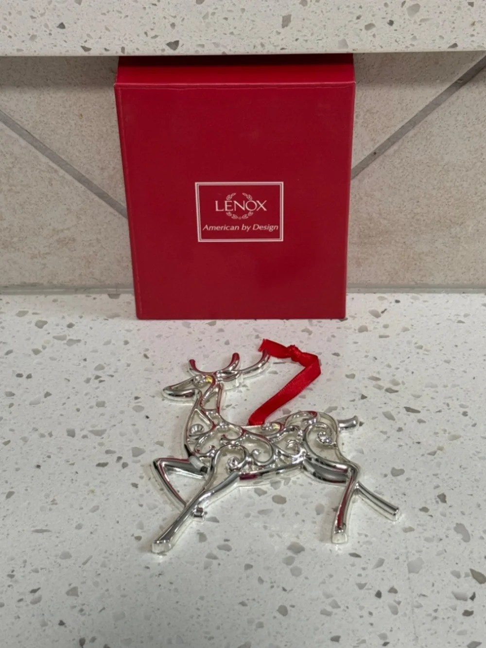 NIB Lenox Silver Christmas Ornaments